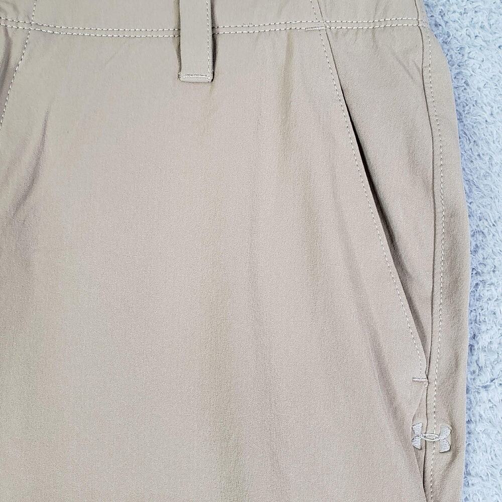 Under Armour UA Golf Pants Mens Size 36x32 Khaki Straight Flat Front Performance - Picture 3 of 9
